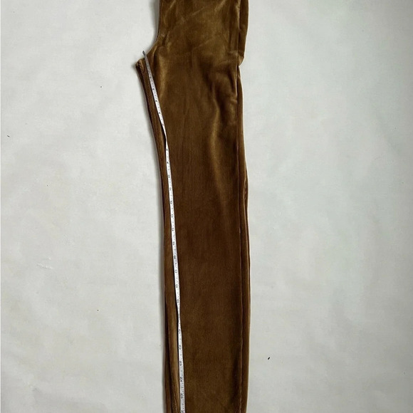 YaYa Velour Velvet Leggings Khaki Green Stretchy Comfort Size Small S  NWT - Picture 8 of 12